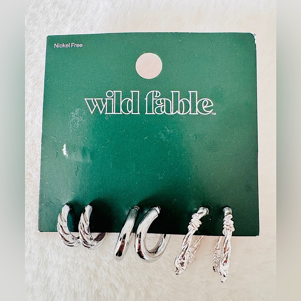 💃 Wild Fable Silver Trio Earring Set - NWT